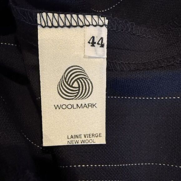 NWT Vintage Wool Rodier Blazer Dress Double Breasted Navy Pinstripe Size 12 (44) - Picture 8 of 13